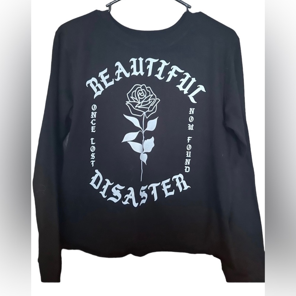 Beautiful disaster long sleeve rose shirt